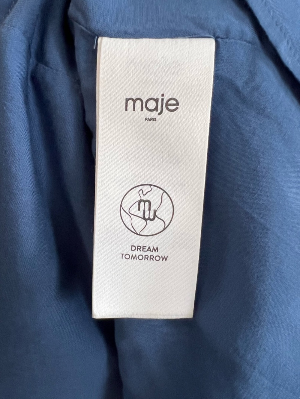NWT Maje Dress — Riala Voile Dress in Blue, Long sleeve blue dress with skirt, S - Picture 15 of 16